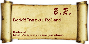 Bodánszky Roland névjegykártya