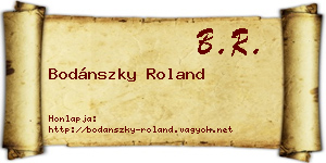 Bodánszky Roland névjegykártya